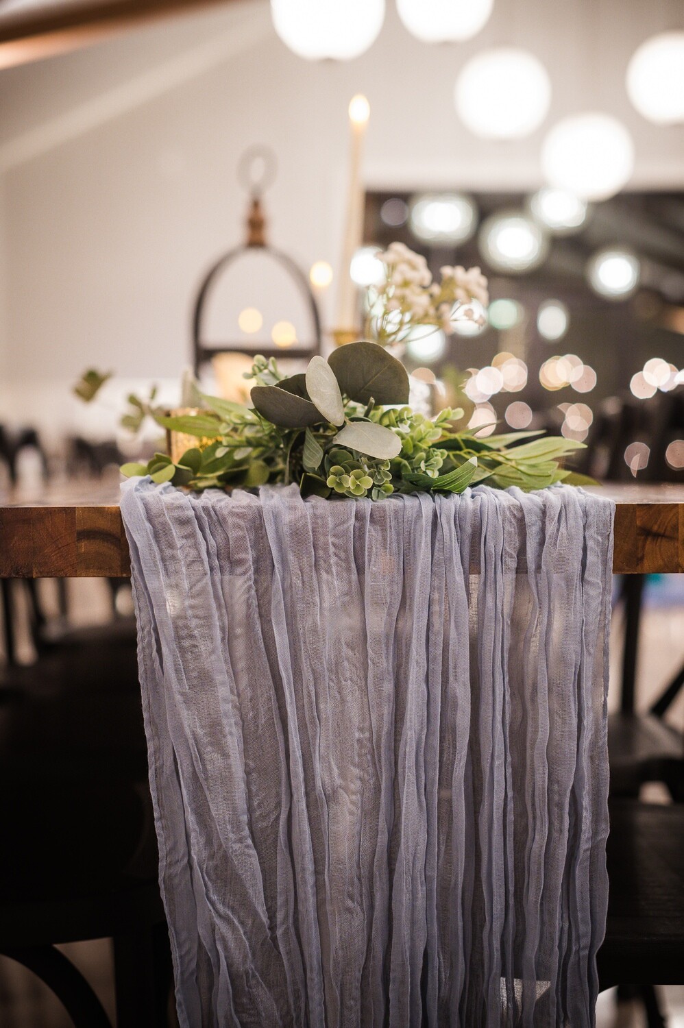 Dusty Blue Cheesecloth Table Runner