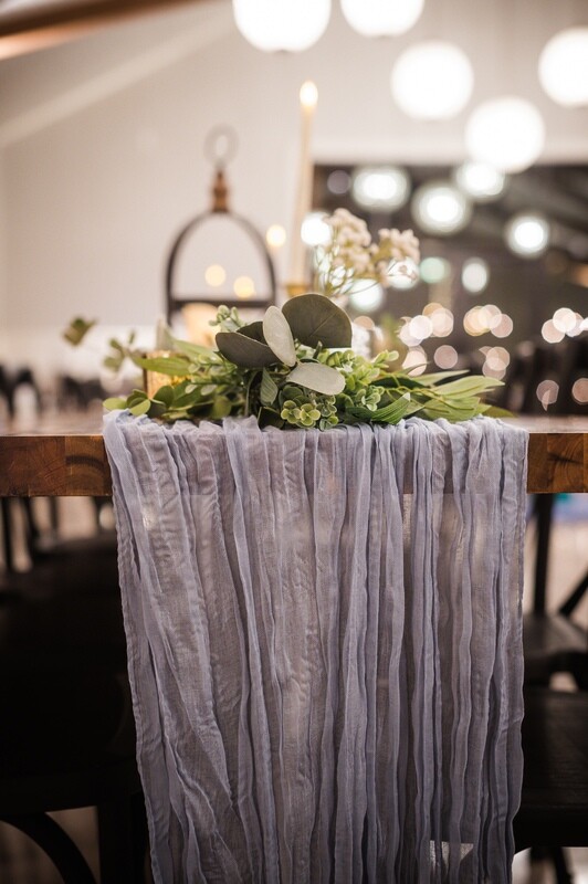 Dusty Blue Cheesecloth Table Runner