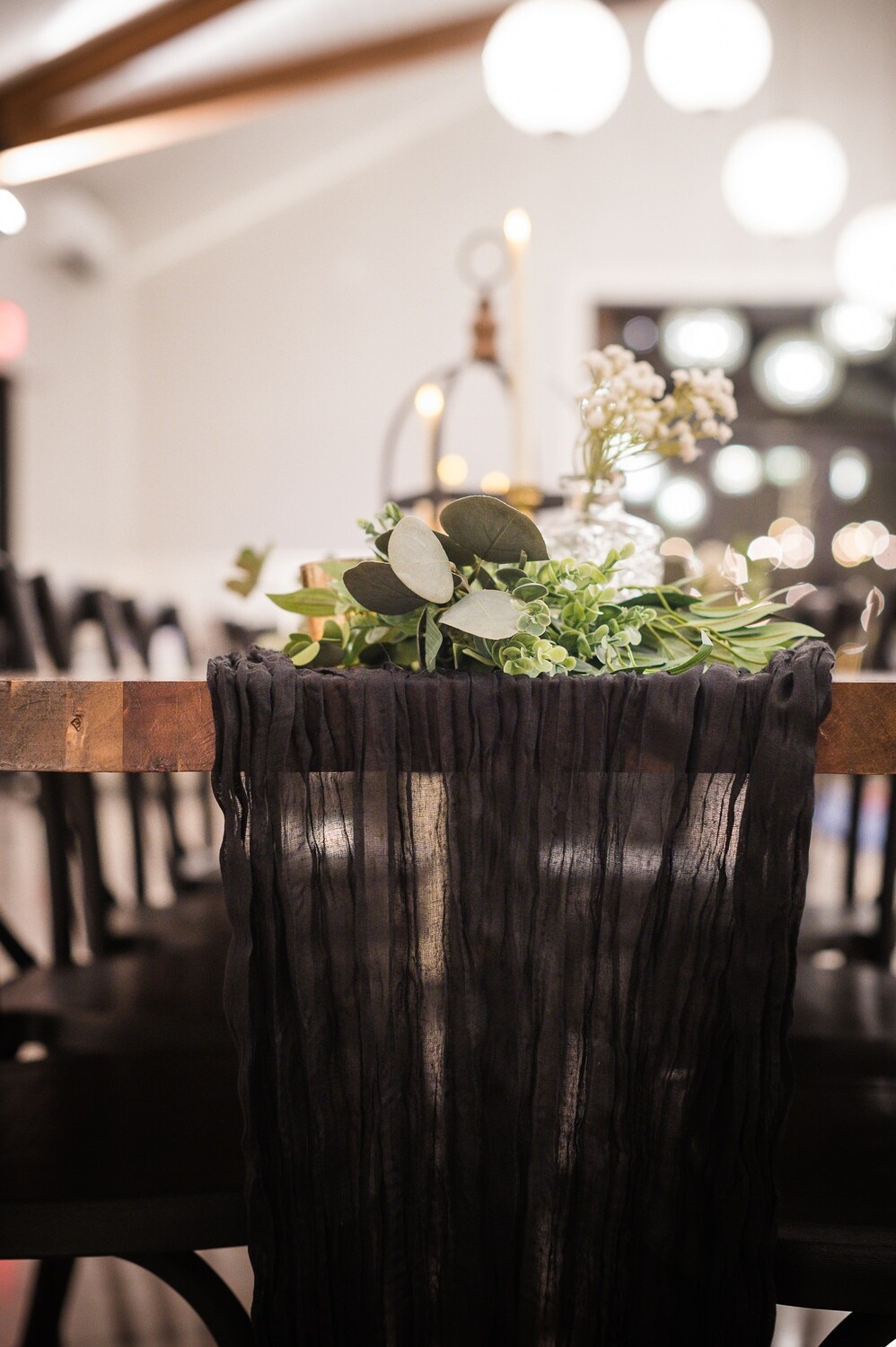 Black Cheesecloth Table Runner