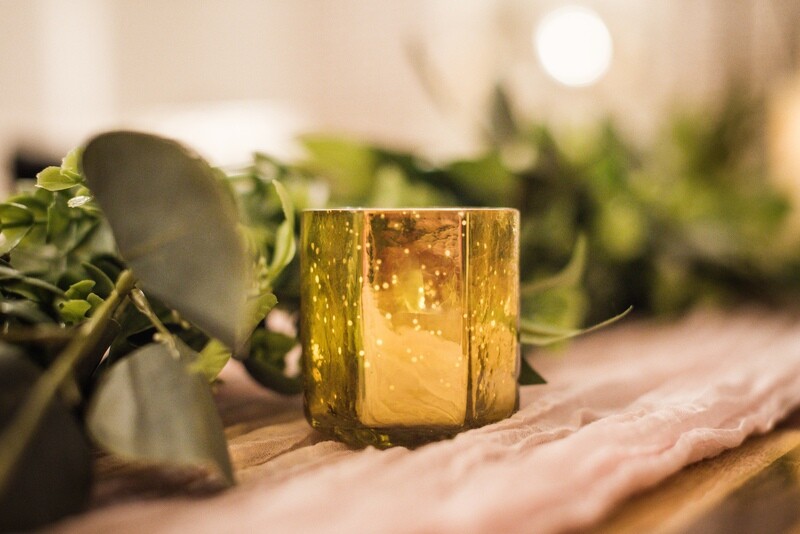 Gold Hexagon Votive Candle Holder