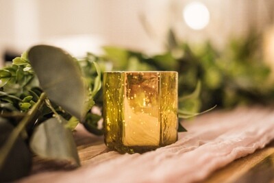 Gold Hexagon Votive Candle Holder