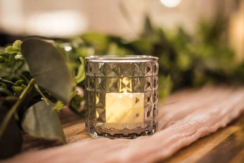 Small Black Smoked Glass Votive Candle Holder