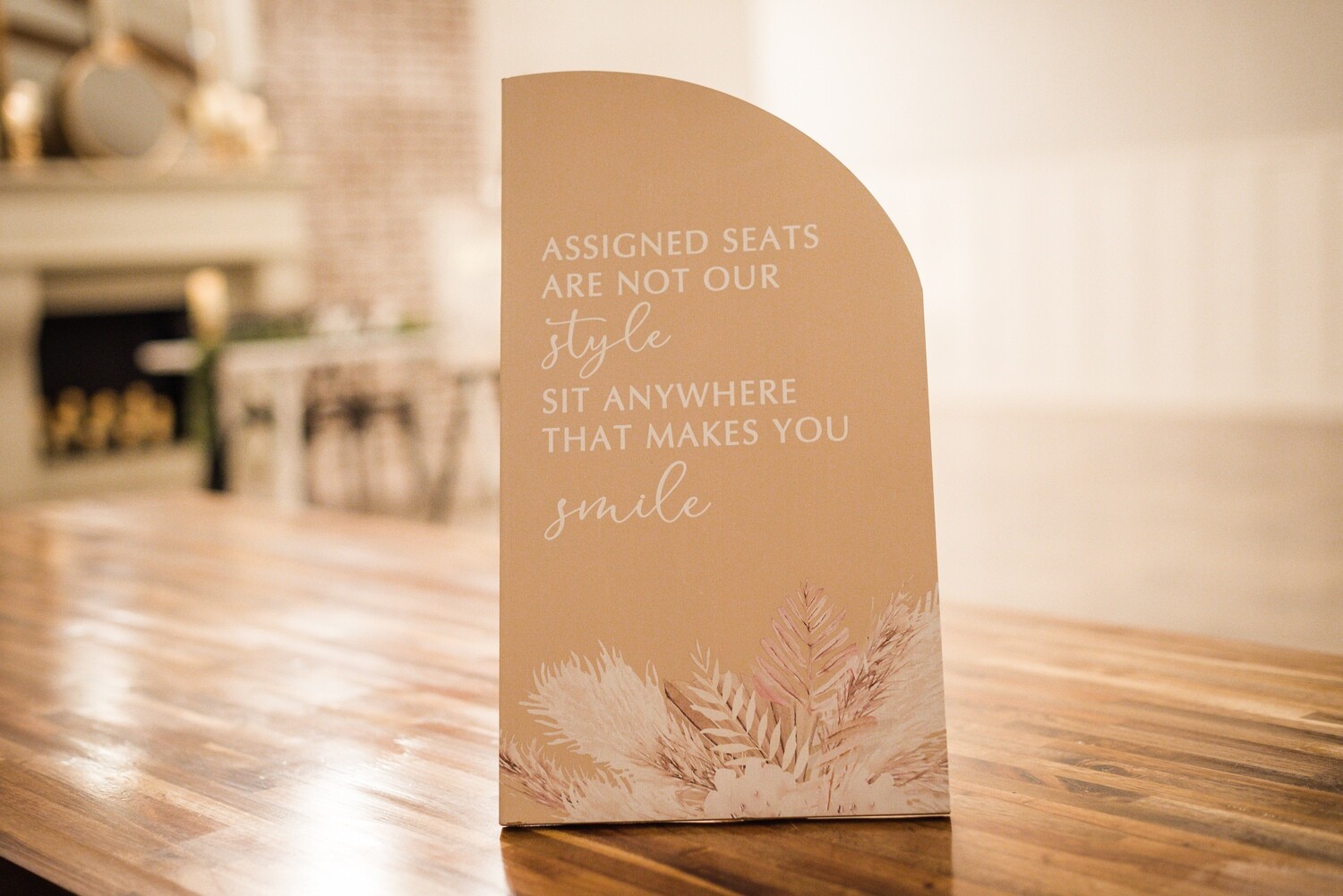 Blush Assigned Seats Sign