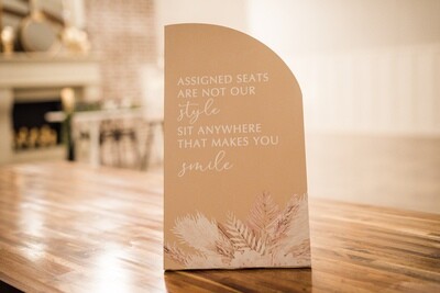 Blush Assigned Seats Sign