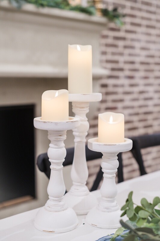 Tall White Candle Stands - Set of 6