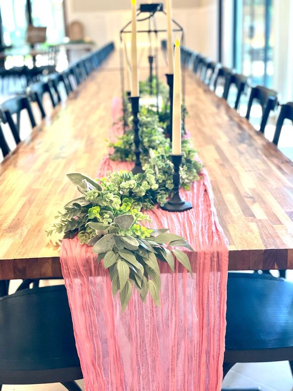 Dusty Rose Cheesecloth Table Runner