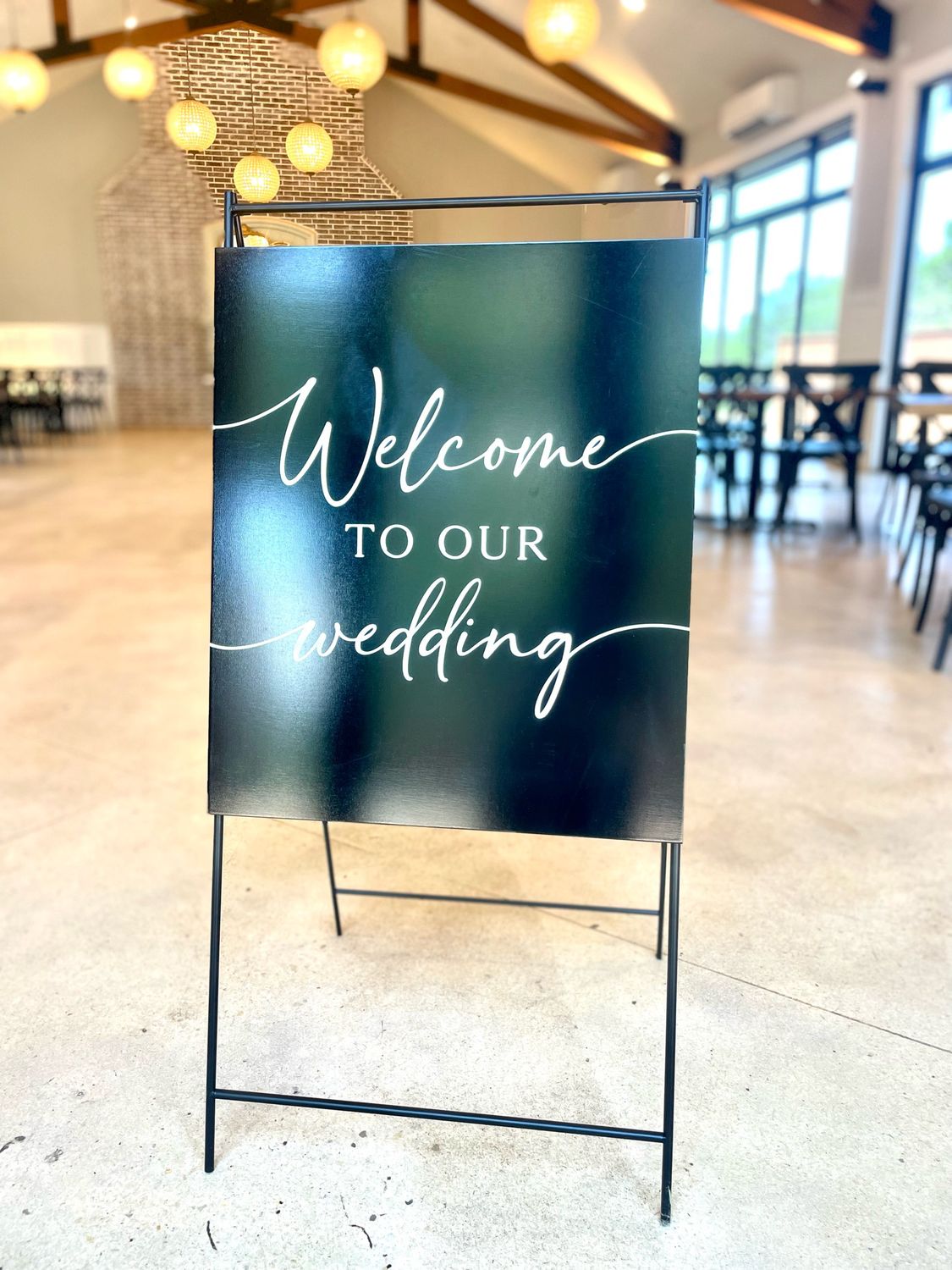 Welcome to Our Wedding Black Sign