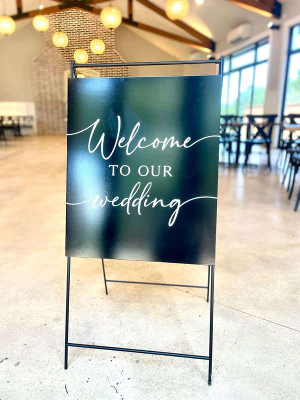 Welcome to Our Wedding Black Sign