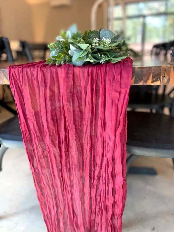 Burgundy Cheesecloth Table Runners