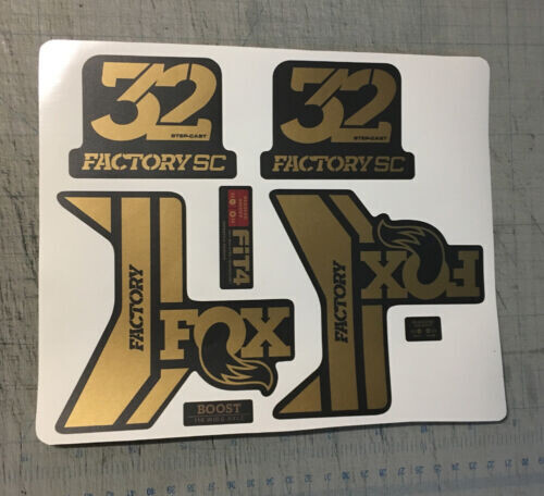 Adesivi forcella compatibili con Fox 32 Factory - colore oro/nero opaco