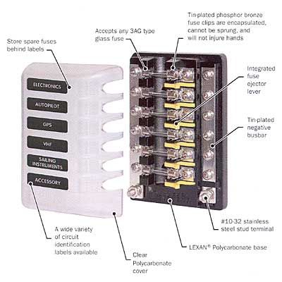 Fuse Block AGC 6-CIR.W/GROUND (5015)