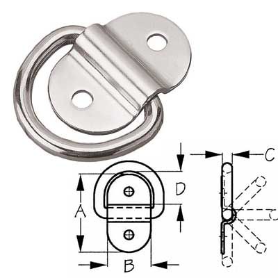 SEADOG PAD EYE FOLDING SS 1-3/32