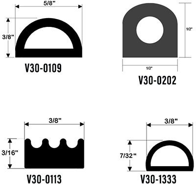 TACO WEATHER SEAL BLACK 3/8x5/8x10' V30-0109B10-1