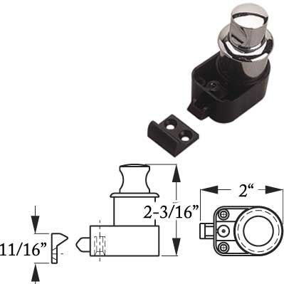 SEADOG CHR/PLASTIC RIM LATCH SET 226312-1