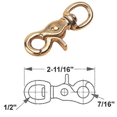 Brass Trigger Snap 1/2"x2-11/16" (139800-1)