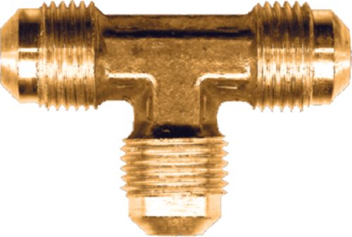 Fairview 444 Brass Flare Union Tee, 1/4" Tube OD.