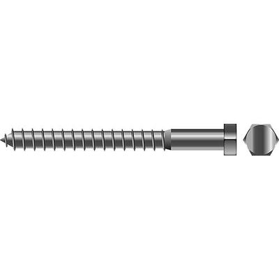 Lag Screw, 1/2 x 2" 18-8 Stainless Steel.