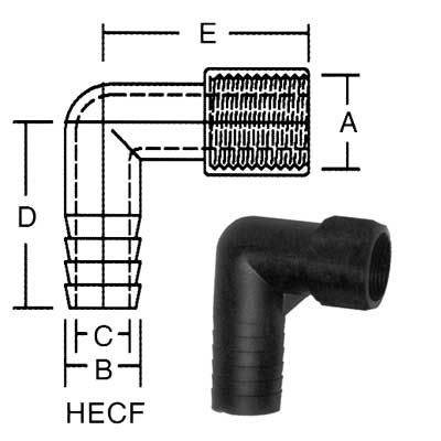 FEMALE ELBOW HECF-24 (1-1/2 FEMALE ELBOW HECF-24 (1-1/2")