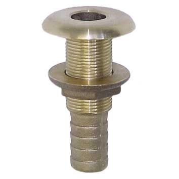 BUCKALG BRNZ 1.5"THRU-HULL W/HOSEBARB THH150