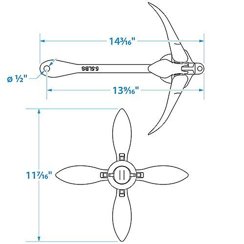 FOLDING GRAPNEL ANCHOR-5.5#