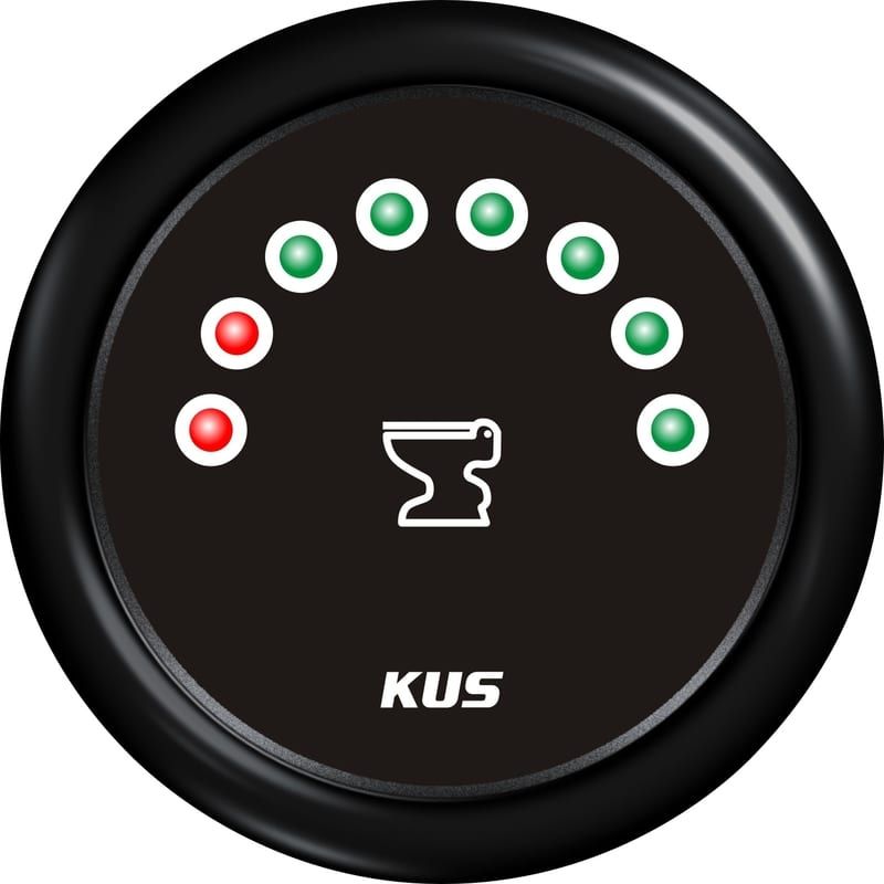 GAUGE,HOLDING TANK,2"OD, BLACK FACE & BEZEL