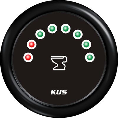 GAUGE,HOLDING TANK,2"OD, BLACK FACE & BEZEL