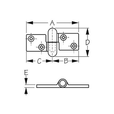 HINGE CHR BR TAKE APART LEFT (PR) 204278