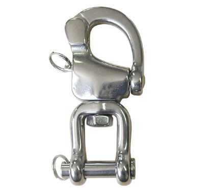 TACK SHACKLE,SWIVEL&SNAP, SS 316 5"L. W/7/8" FORK