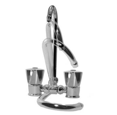 FAUCET&TAP,DBL.,CHR.BRASS W/FOLDING & REVOLVING SPOUT