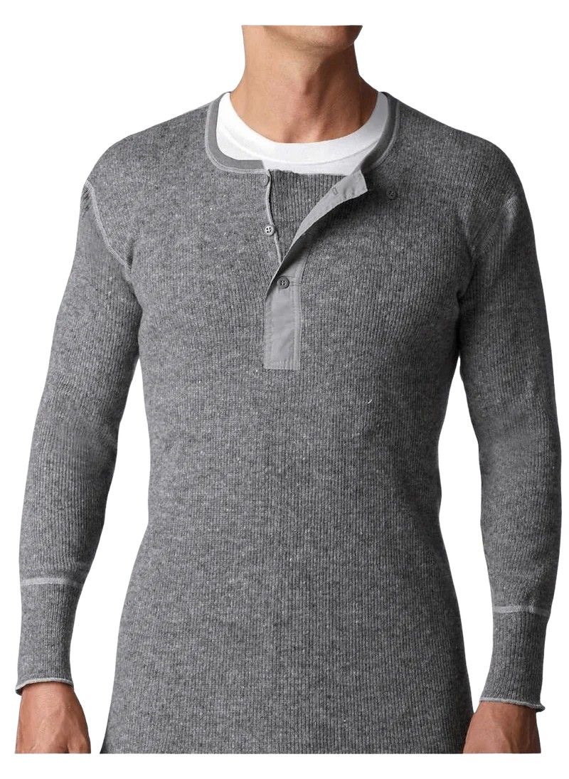 1328 Men's Heritage Heavy Weight Wool Henley, Size: M