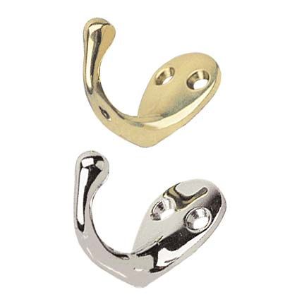 CHROME BRASS COAT HOOK - 1 9/1