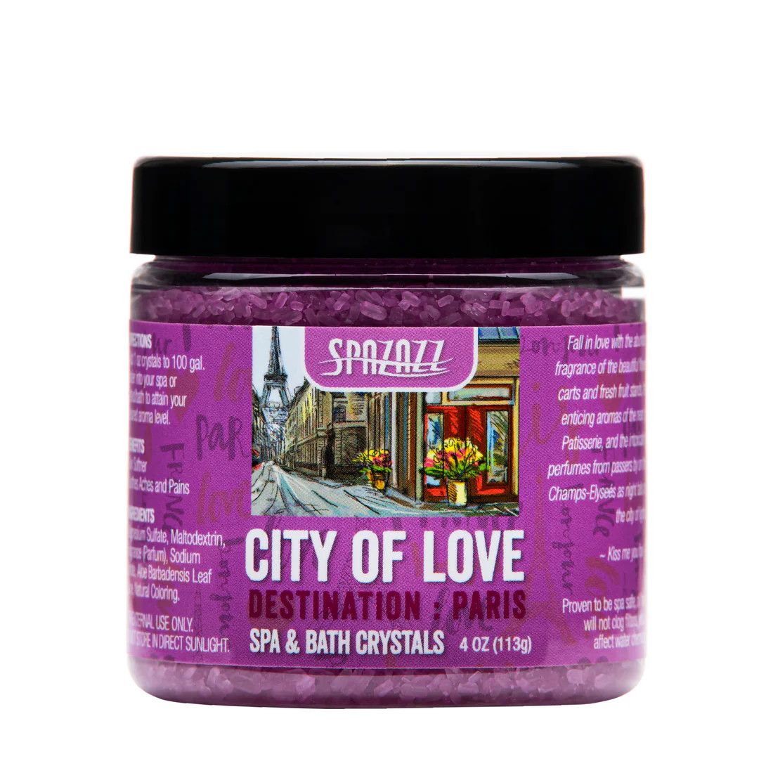SPAZAZZ 4oz Jar Destinations Crystals Paris  - City of Love