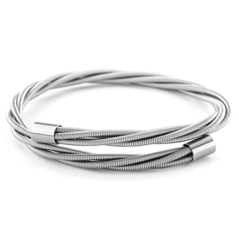 Guitar String Bracelet unisex-silver