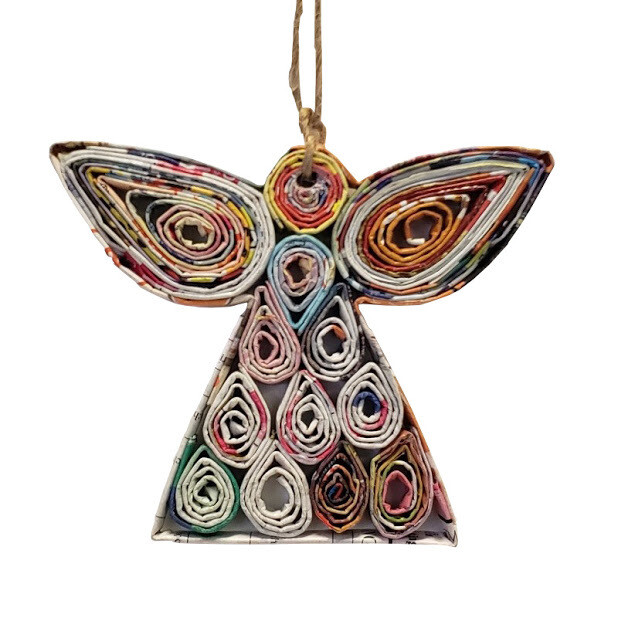 recycled paper ornament ~ Angel