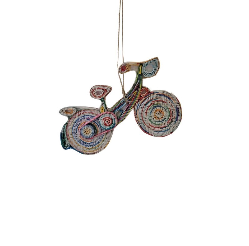 recycled paper ornament ~ Bicycle