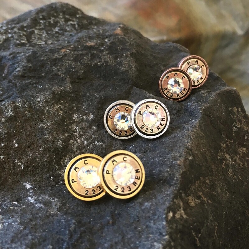 bullet casing earring stud ~ copper
