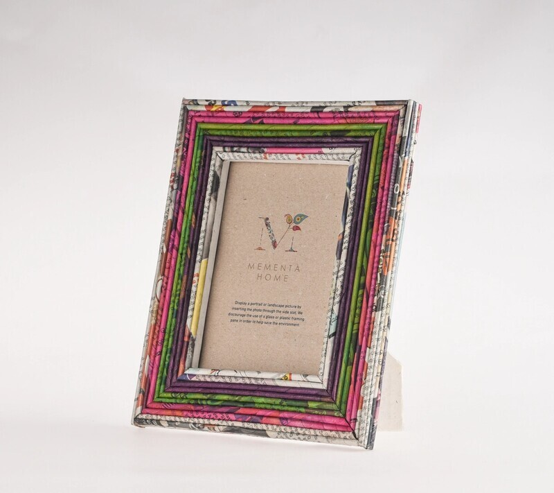 recycled paper picture frame ~ multi