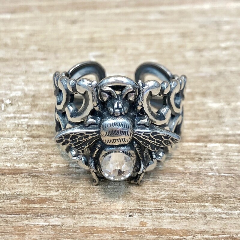 Sweet Bee Ring antique silver