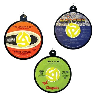 upcycled vinyl record ornaments