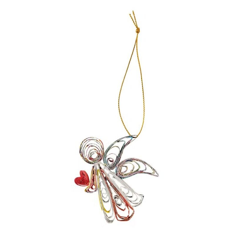 Angel Heart Quilled Ornament