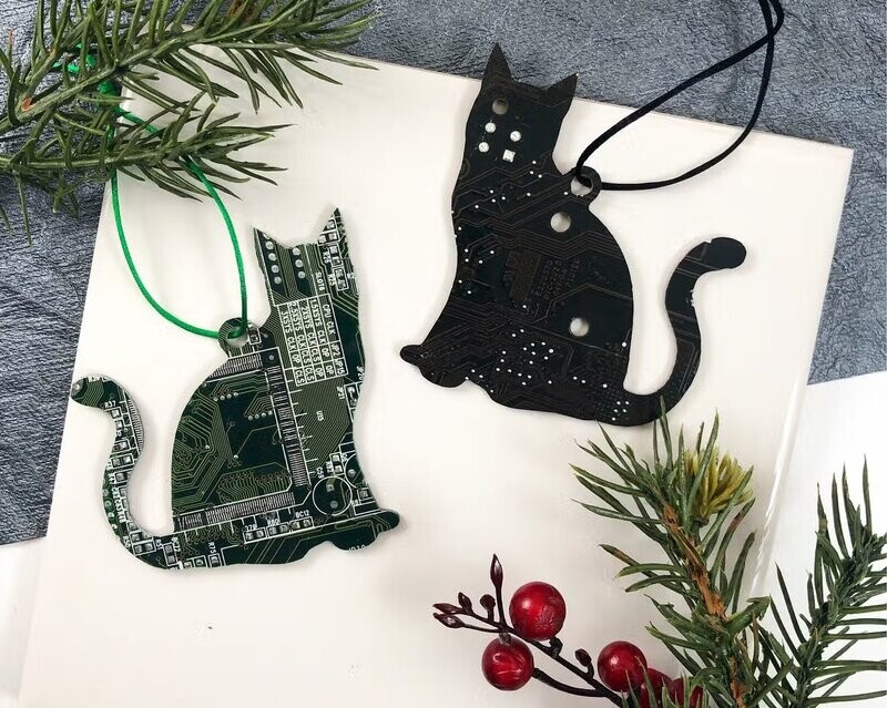 Circuit Board Ornaments ~ Cat