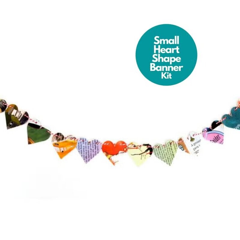 Upcycled Book Cover Garland ~ Hearts