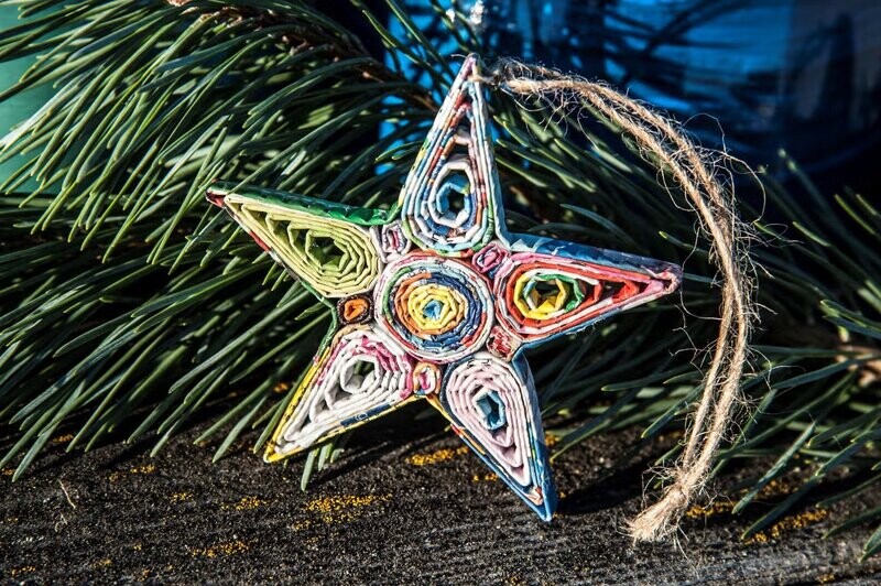 Recycled Paper Ornament ~ Star
