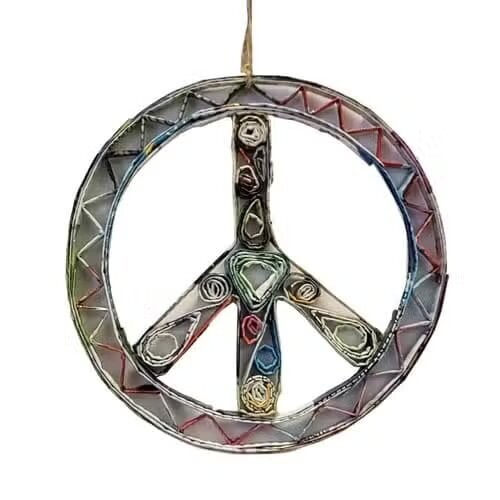 Recycled Paper Ornament ~ Peace
