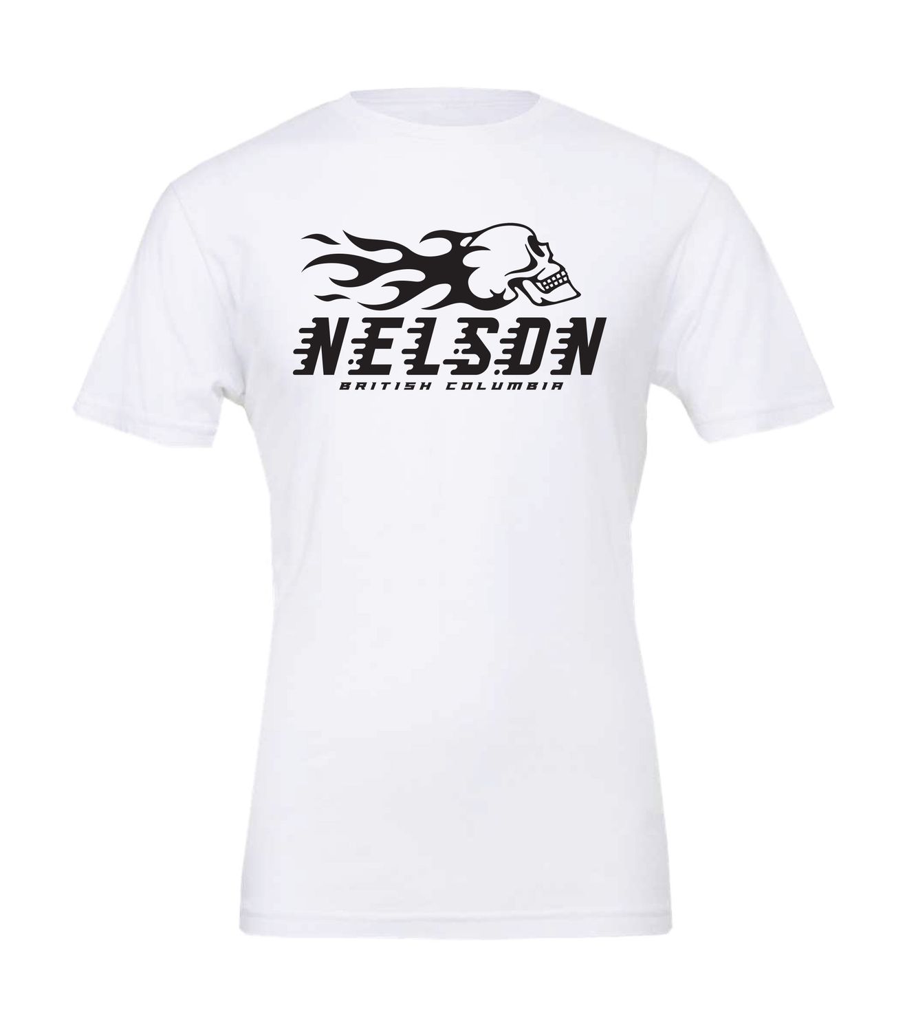 Nelson Flame Skull Tee White