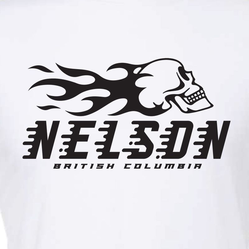 Nelson Flame Skull Tee White