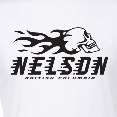 Nelson Flame Skull Tee White
