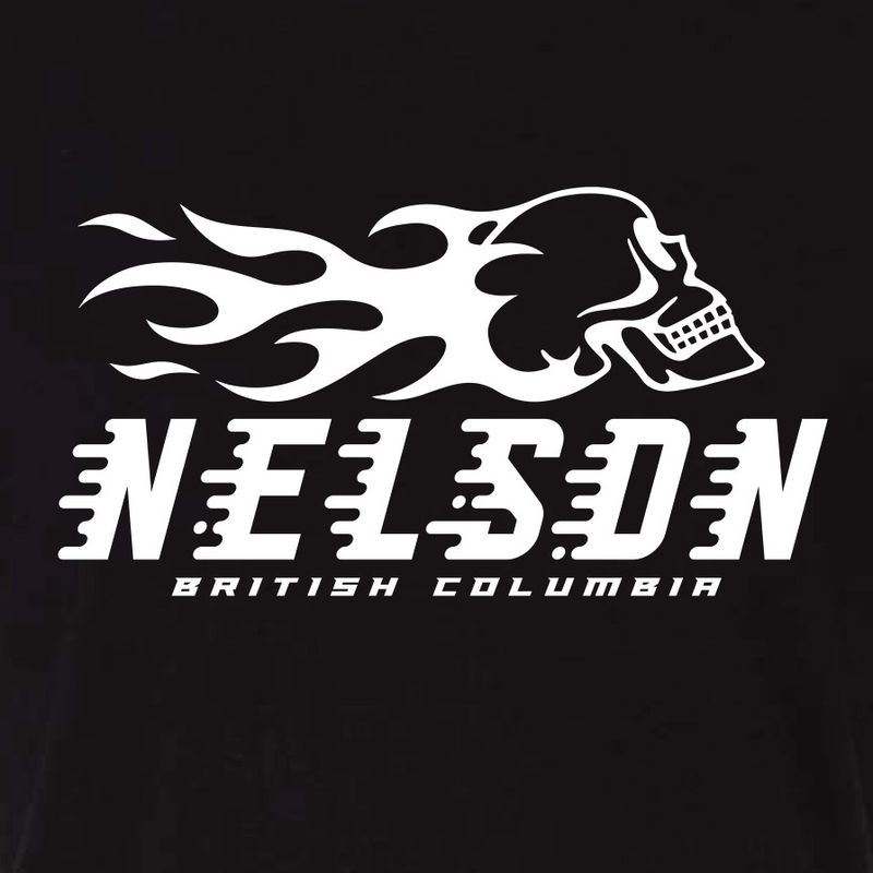 Nelson Flame Skull Tee Black