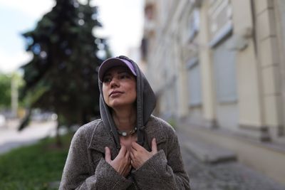 Кольє з аквамарином та амазонітом