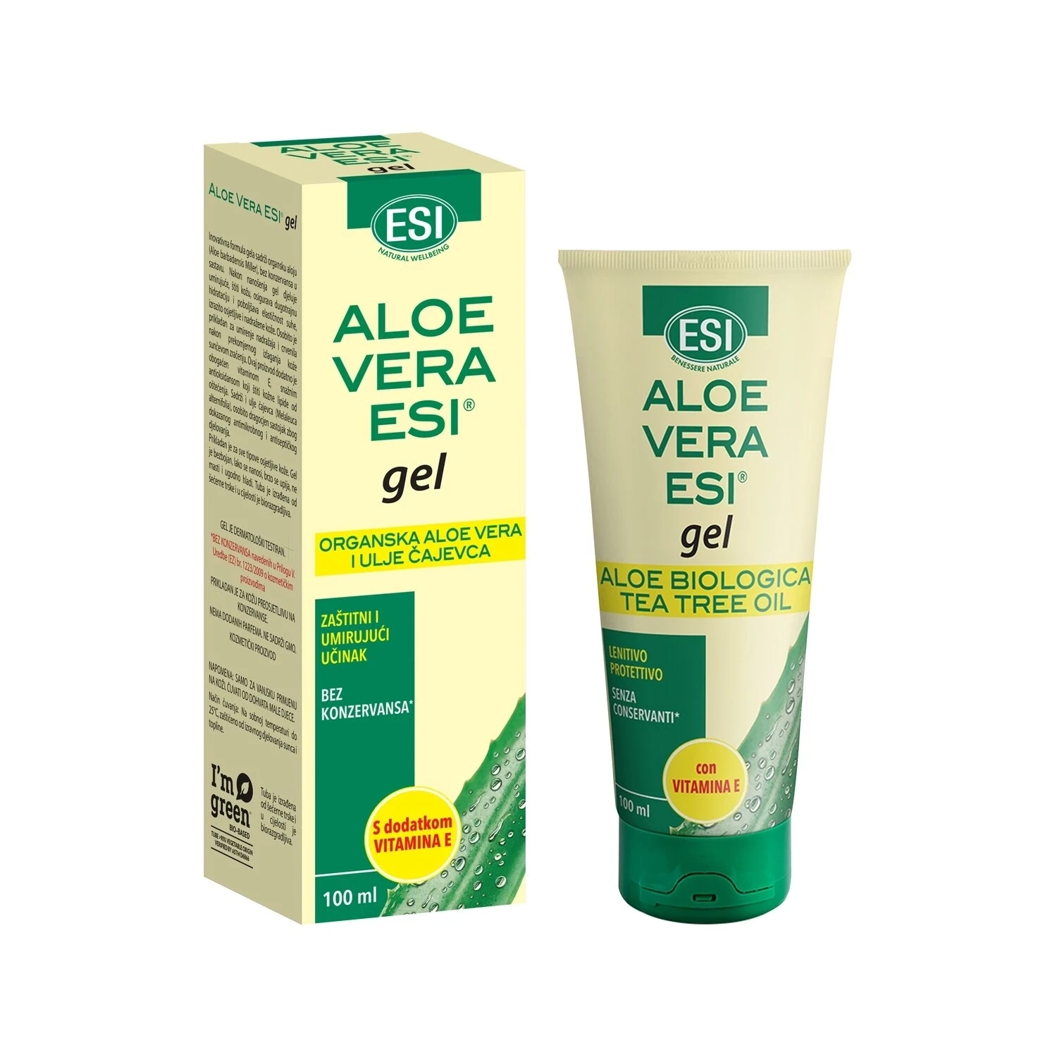 ESI Aloe vera gel s uljem čajevca i vitaminom E 100 ml